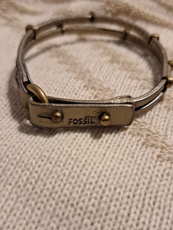 Fossil Accessories - Fossil Metallic Gold Leather Double-Wrap Bracelet